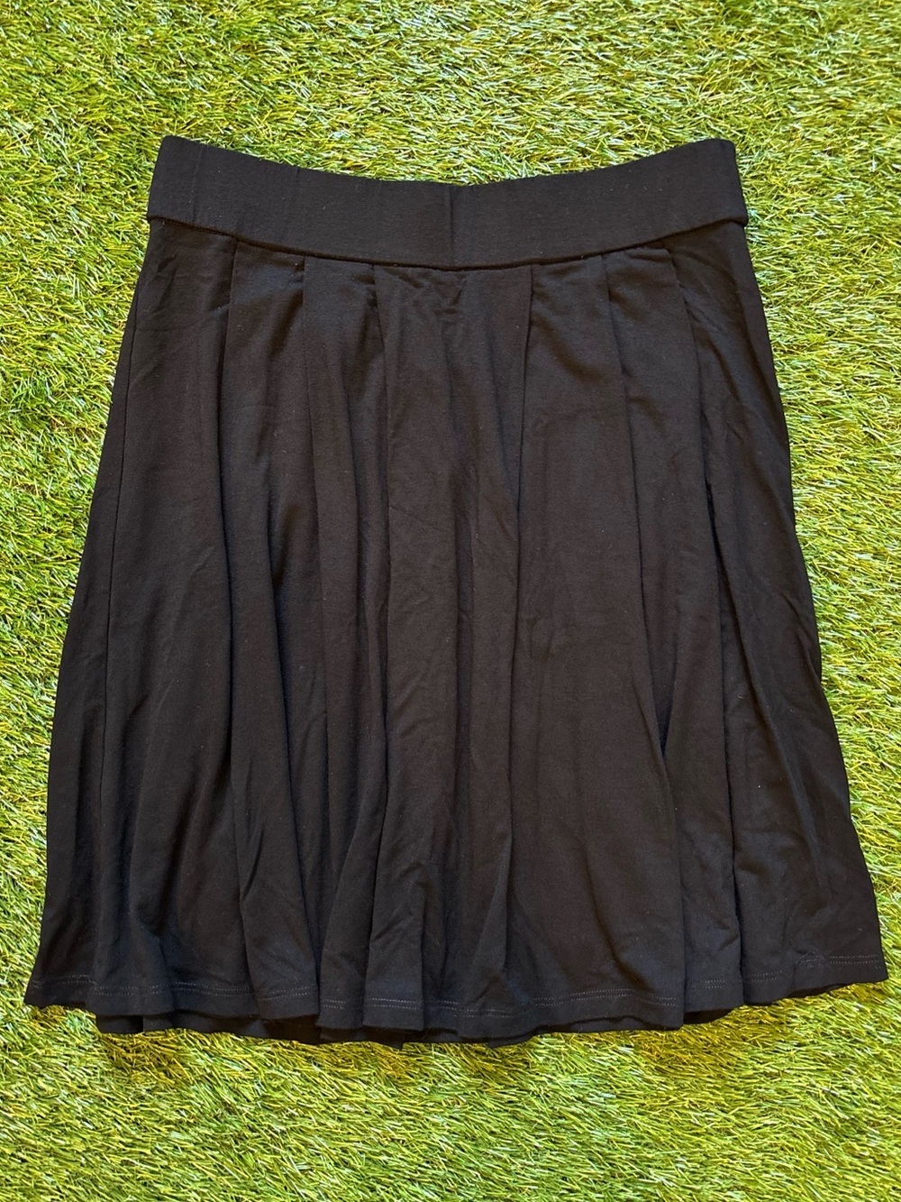 Eileen Fisher Black Pleated Stretchy Skirt XS